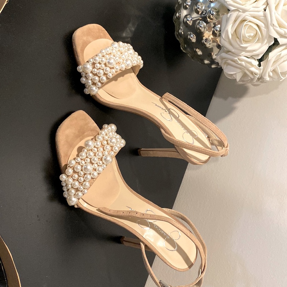 Jessica Simpson pearl suede heels
